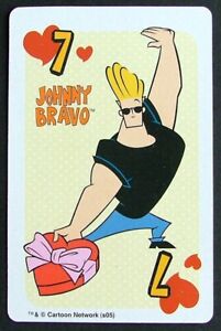 1 x playing card single swap Cartoon Network Johnny Bravo 7 of Hearts