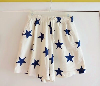 Винтажный EXP джинсы синий звезды шорты средний кремовый с белой эластичной талии Express - Изображение 1 из 4