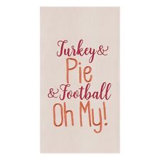 Turkey and Pie and Football Oh My Fall and Thanksgiving Kitchen Dish Towel