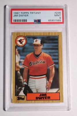 1987 TOPPS TIFFANY #246 JIM DWYER PSA 9 SUPER LOW POP HIGHEST GRADED - Image 1 of 2