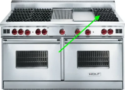 Rejilla de hierro fundido doble Wolf DF | Patrón moderno "S" | Pieza original genuina Wolf Foto 1 de 2