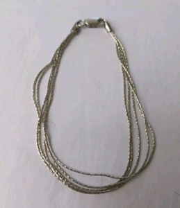 Vintage Sterling Silver Danecraft Italy 5 Strand Bracelet 7.5" - Picture 1 of 9