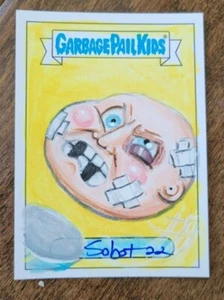 2022 TOPPS GARBAGE PAIL KIDS BOOK WORMS MULTI COLOR SKETCH CARD ADAM BOMB SOBOT  - Picture 1 of 2