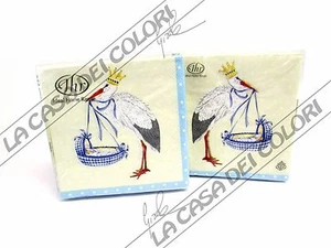 IHR - TOVAGLIOLI COCKTAIL - BABY AIRWAYS CREAM BLUE -25x25cm- 20 PZ - C415364-49 - Picture 1 of 1