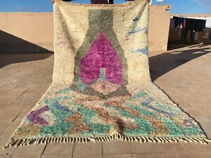 5'x8' Feet Handmade Rug, Tribal Moroccan Berber Purple Green Vintage Wool Carpet