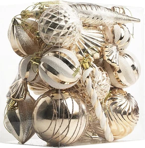 Christmas Ball Ornaments Shatterproof Plastic Tree Ornaments 24 PCS Shaped Style - Picture 1 of 6