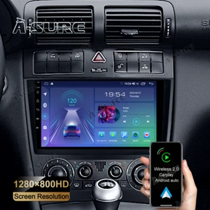 Radio estéreo de coche de 9"" para Mercedes Benz Clase C W203 Apple CarPlay Android 14 GPS - Imagen 1 de 11