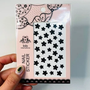 Nail Stickers Black Floral Twinkle 3D Beauty Summer Vacation Point Trend Stylish - Picture 1 of 7