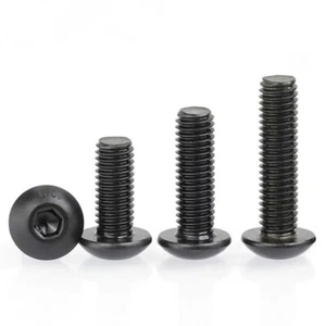 M2 M2,5 - M10 M12 Knopfschrauben mit Innensechskant 10,9 hochfest schwarz Innensechskantschrauben - Bild 1 von 130