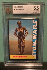 1977 Star Wars Vintage Wonder Bread See-Threepio C-3PO #7 BVG 5.5 Excellent Slab