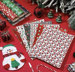 15 Pieces Christmas Leather Sheets Glitter Synthetic Leather Fabric Snowman - Picture 1 of 7