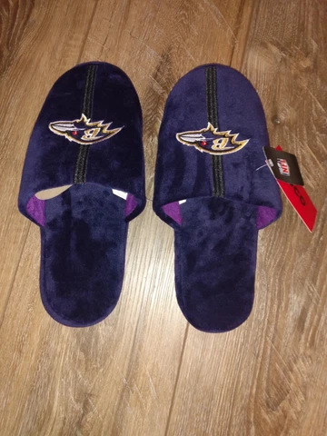 FOCO Baltimore Ravens NFL Men's Team Stripe Slipper SIZE M (9-10) Cover