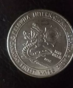 1972 KELOWNA INTERNATIONAL 66th REGATTA OGOPOGO Lake Monster Vntg Medal Coin Tok - Picture 1 of 6