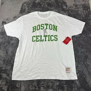 Mitchell & Ness Boston Celtics Hardwood Classics T-Shirt Men's 3XL NWT White - Picture 1 of 12