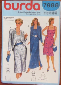 Burda 7988 Sewing Pattern Ladies Pullover Elasticated Waist Thin Strap 10-18 - Picture 1 of 8