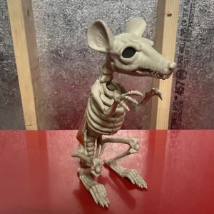 Crazy Bones skeleton rat large Halloween prop decor, 11" tall, off white - Picture 1 of 9
