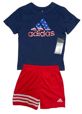 Conjuntos cortos ADIDAS Little or Big Boys; Tallas: 4-8, 10/12, 14/16, NUEVO CON ETIQUETAS, ¡NUEVO STOCK! Foto 1 de 4