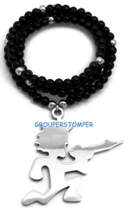 Juggalo With Gun Metal Pendant With 32 Inch Long Beaded Chain Insane  - Picture 1 of 5