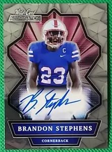 2021 Wild Card Alumination Brandon Stephens Auto Baltimore Ravens SMU Mustangs - Bild 1 von 2