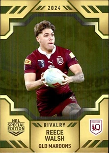 2024 Brisbane Broncos NRL TLA Special Edition Rivalry Gold Card - Reece Walsh - Bild 1 von 3