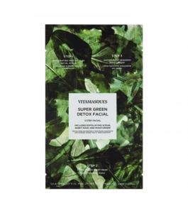 NEU Vitamasques Super Green Detox 3 Schritte Gesichtsmaske Vegan/Cruelty-Free - Bild 1 von 1