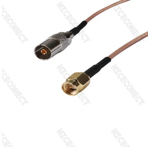 Antena Cable IEC DVB-T TV PAL hembra a SMA macho enchufe RG316 puente cable 30cm - Imagen 1 de 3