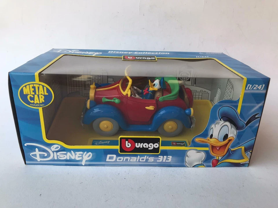 Burago BBurago Disney Donald's 313 car Auto di Paperino 1/24 NEW 230010 - Immagine 1 di 2