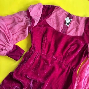 Vintage 60s 70s Emma Domb Renaissance Long Sleeve Full Length Velvet Dress Size - Picture 1 of 17