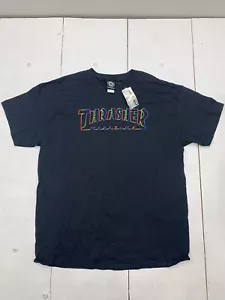 Thrasher Mens Black Rainbow Print Short Sleeve Shirt Size XL - Picture 1 of 6