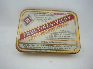 Vintage Fructines Vichy Bonbons Laxatifs Tin empty Box - Picture 1 of 6