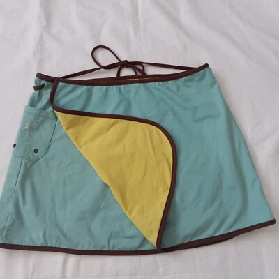 Falda envolvente para mujer ATHLETA azul amarillo marrón mezcla de nailon Beach Resort 4/6 Foto 1 de 3