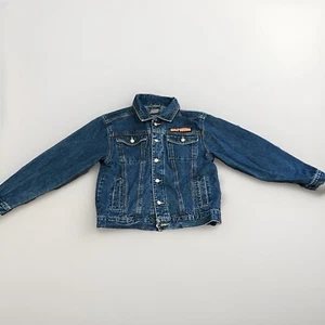 Vintage Harley Davidson Denim Jacket Girl's Medium 12/14 Blue - Picture 1 of 5