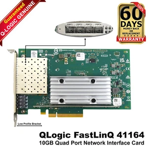 Dell QLogic FastLinQ 41164 Quad-Port 10GbE SFP+ PCIe Network Adapter CNA 0HY9T - Picture 1 of 12