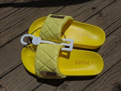 Mujer Mudd EE. UU. ¡Sandalias deslizables amarillas talla 8! Foto 1 de 2