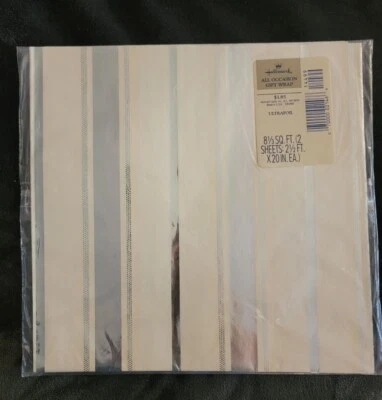 Envoltura de regalo vintage con sello para todas las ocasiones ultra lámina plateada 8 1/3 pies cuadrados 2 hojas Foto 1 de 3