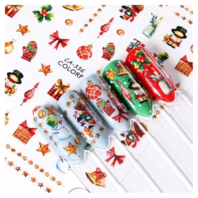 3D Nagel Sticker Nail Art Weihnachten Schneemann Aufkleber Nail Art New Design - Bild 1 von 2