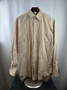 Paul Stuart Men’s Plaid Yellow Long Sleeve Button Down Shirt Size Large Italy - Picture 1 of 5
