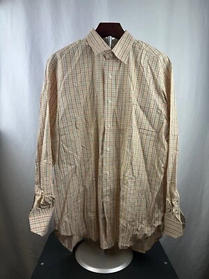 Paul Stuart Men’s Plaid Yellow Long Sleeve Button Down Shirt Size Large Italy - Image 1 of 4