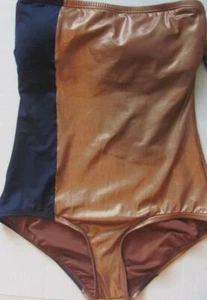 DKNY St. Tropez 8 Copper Metallic Navy Bandeau Maillot Swim Badeanzug - Bild 1 von 7