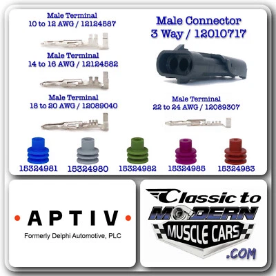 APTIV Delphi Weather Pack 3 vías 10 juegos - macho de conector/terminal/sello Foto 1 de 4