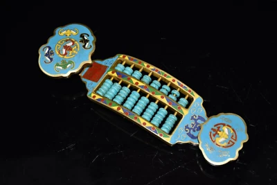 7,6-дюймовая китайская клуазоне медная статуя счётов RuYi старая латунная скульптура - Изображение 1 из 4