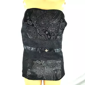 Blusa formal Torrid Sin tirantes negra Bustier top terciopelo floral encaje talla grande 2 - Imagen 1 de 8