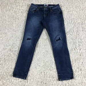 Cabi Jeans Womens Size 4 Slim Boyfriend Patchwork Stretch Style 5695 Blue 30x30 - Picture 1 of 11