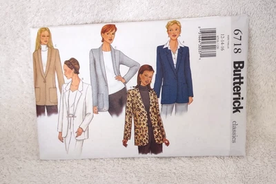 Butterick Misses Jacket Pattern 6718 Size 12-14-16 From 2000 - Image 1 of 2