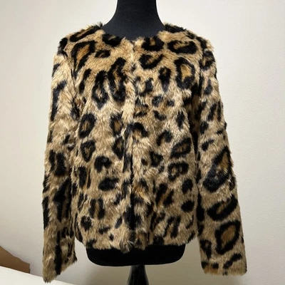 NUEVO CON ETIQUETAS Romeo & Juliet Couture Moto Chaqueta M imitación piel guepardo estampado glam punk moto Foto 1 de 4