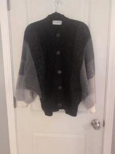 Vintage Western Connection Women's Size S Cardigan Sweater Black Gray 90's Y2K - Picture 1 of 9