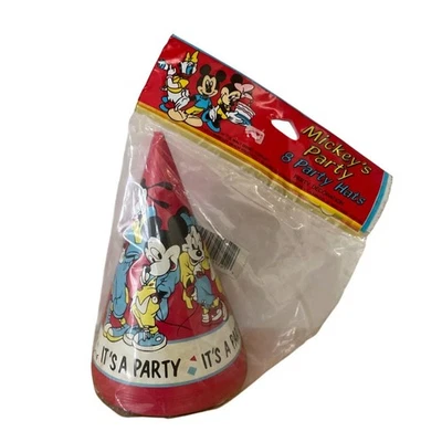 Juego de 8 sombreros de fiesta de cumpleaños vintage Beach Disney Mickey and Friends años 80 nuevos Foto 1 de 4