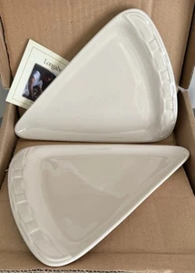 Longaberger B Woven Traditions Pizza Plates (set Of 2) Ivory NIB - Picture 1 of 3