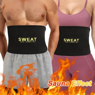 Neoprene Sauna Sweat Waist Trimmer Trainer Women Men Workout Sports Shaper Belt - Image 1 of 4