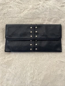 Portafoglio Michael Kors in pelle blu navy con borchie bello! - Foto 1 di 6